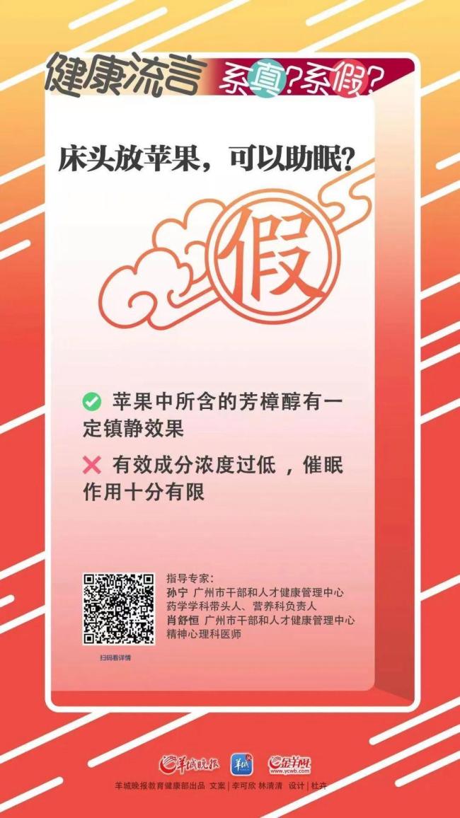 专家辟谣床头放苹果助眠
