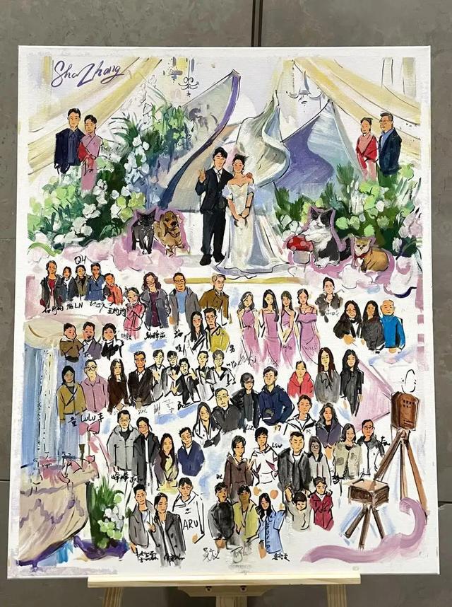 婚礼现场绘画师火了,有人月入2万 定格光学镜头外的感动