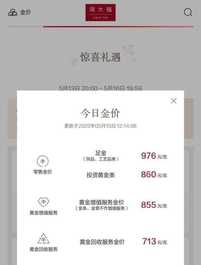金饰克价一个月内跌超百元 金价持续下挫