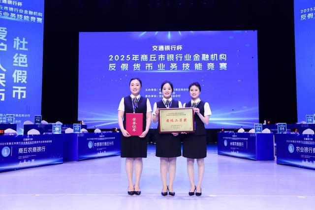 中原银行商丘分行在2025年商丘市银行业金融机构反假货币业务技能竞赛中荣获“团体二等奖”