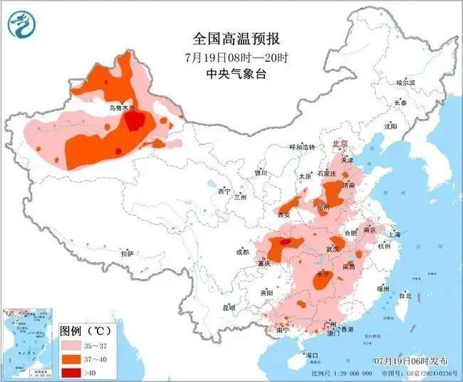 湖北连发67条高温预警