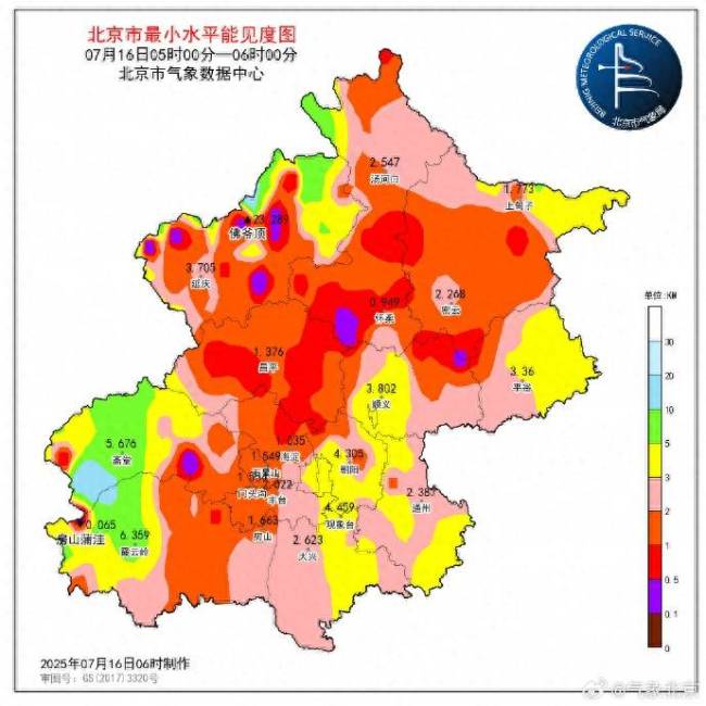 北京今晨有轻雾，局地能见度低于500米，早高峰交通出行不利