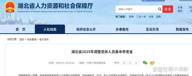 湖北2025年养老金调整方案有啥特点