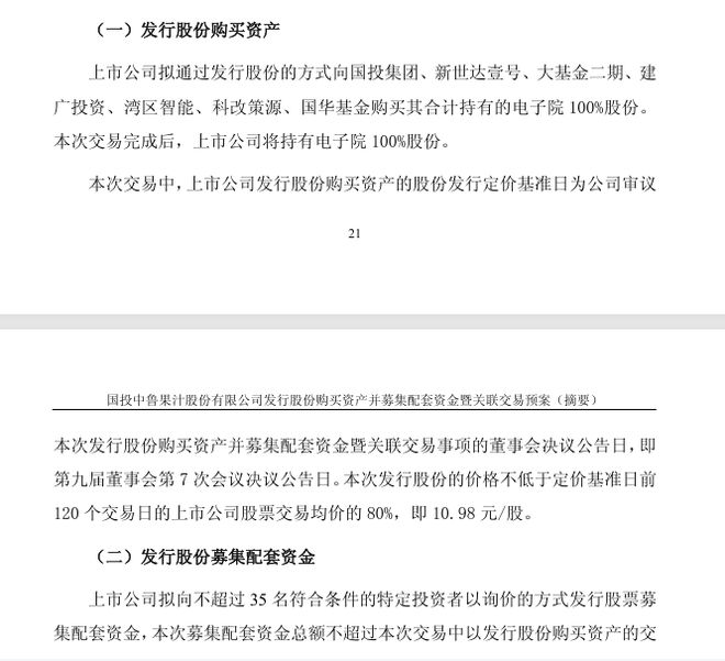 苹果汁巨头国投中鲁上演“蛇吞象”资产注入，拟收购电子院100%股份