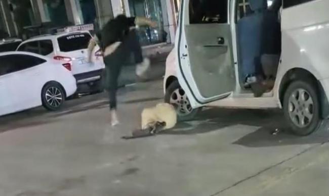 女孩街头遭男子殴打警方称系父女