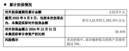 复星医药实际对外担保金额约239.31亿元 占净资产5成