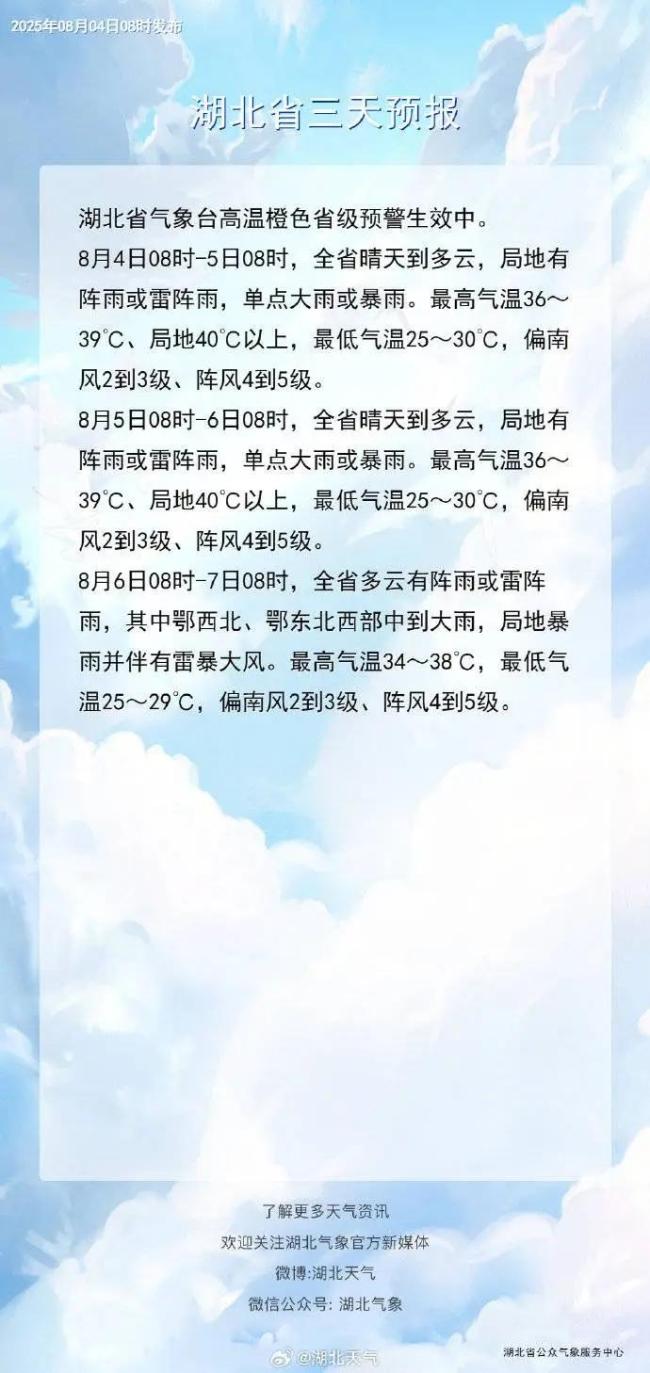 湖北武汉发布高温红色预警 酷热难耐请注意防范