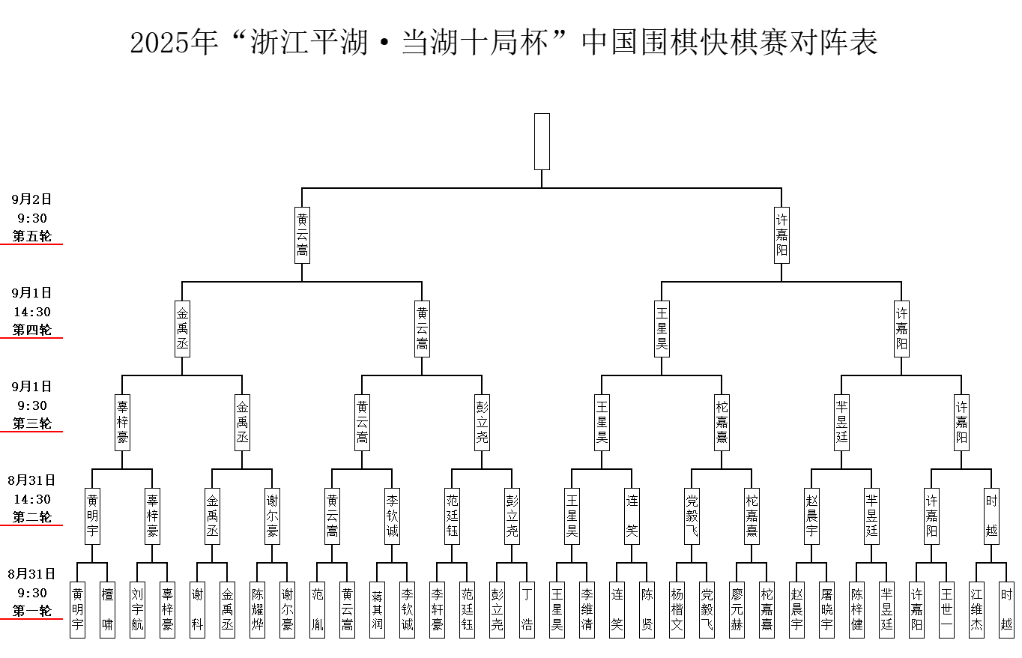 黄云嵩、许嘉阳晋级中国围棋快棋赛决赛