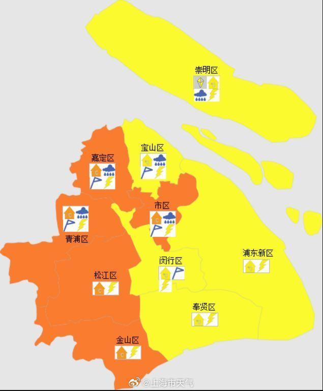 上海暴雨 多预警齐发